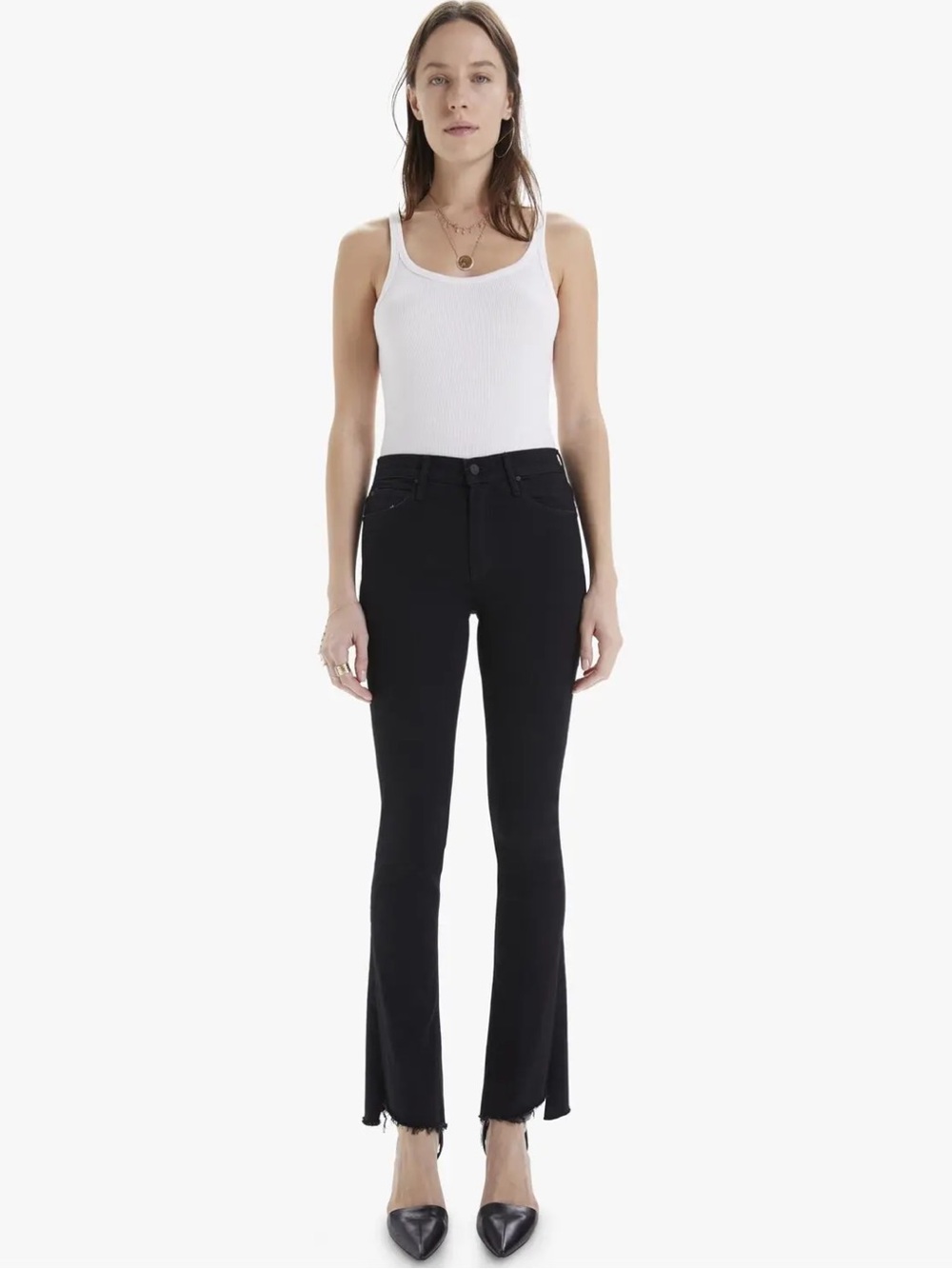 MOTHER Black High-Rise Flare Jeans size 24